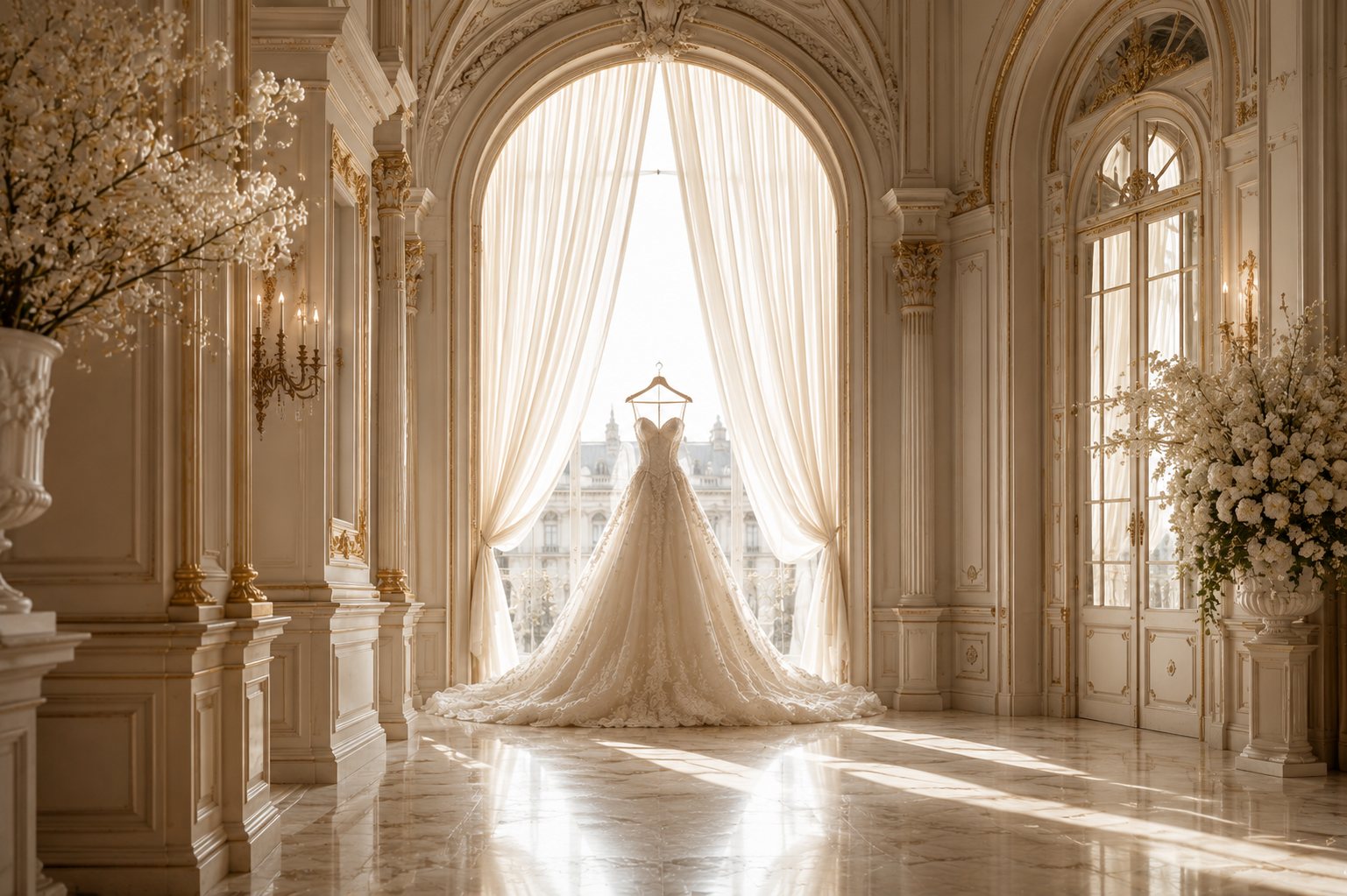 A gown in the salon